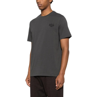 Dark Grey - Side - Boss Mens Tchup Logo Oversized T-Shirt
