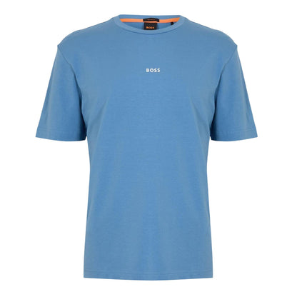 Blue - Front - Boss Mens Tchup Logo Oversized T-Shirt