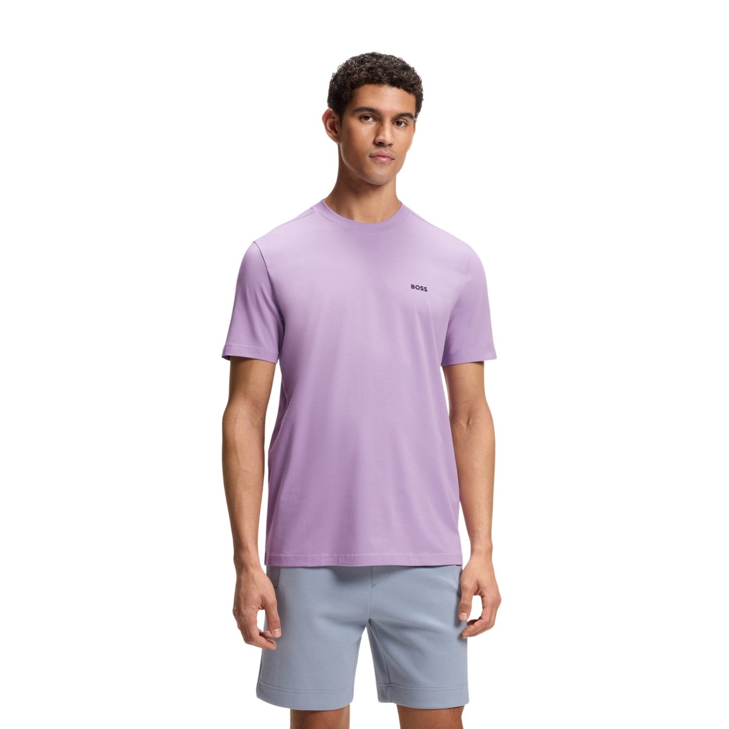 Purple - Lifestyle - Boss Mens Tchup Logo Oversized T-Shirt