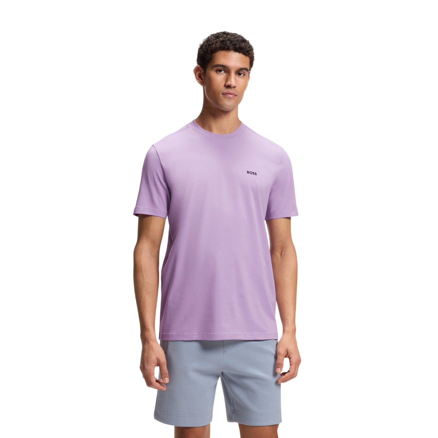 Purple - Lifestyle - Boss Mens Tchup Logo Oversized T-Shirt
