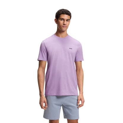 Purple - Lifestyle - Boss Mens Tchup Logo Oversized T-Shirt