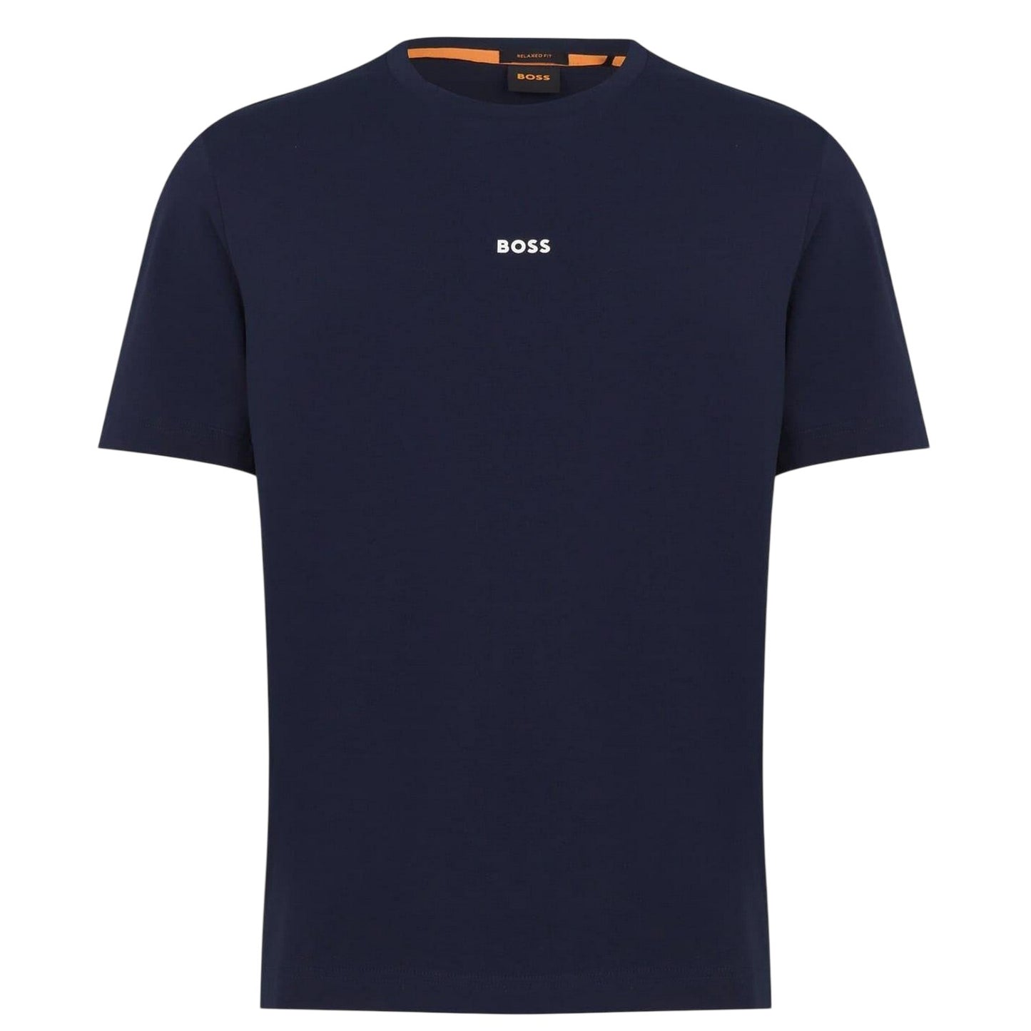 Navy - Front - Boss Mens Tchup Logo Oversized T-Shirt