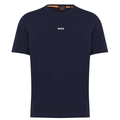 Navy - Front - Boss Mens Tchup Logo Oversized T-Shirt