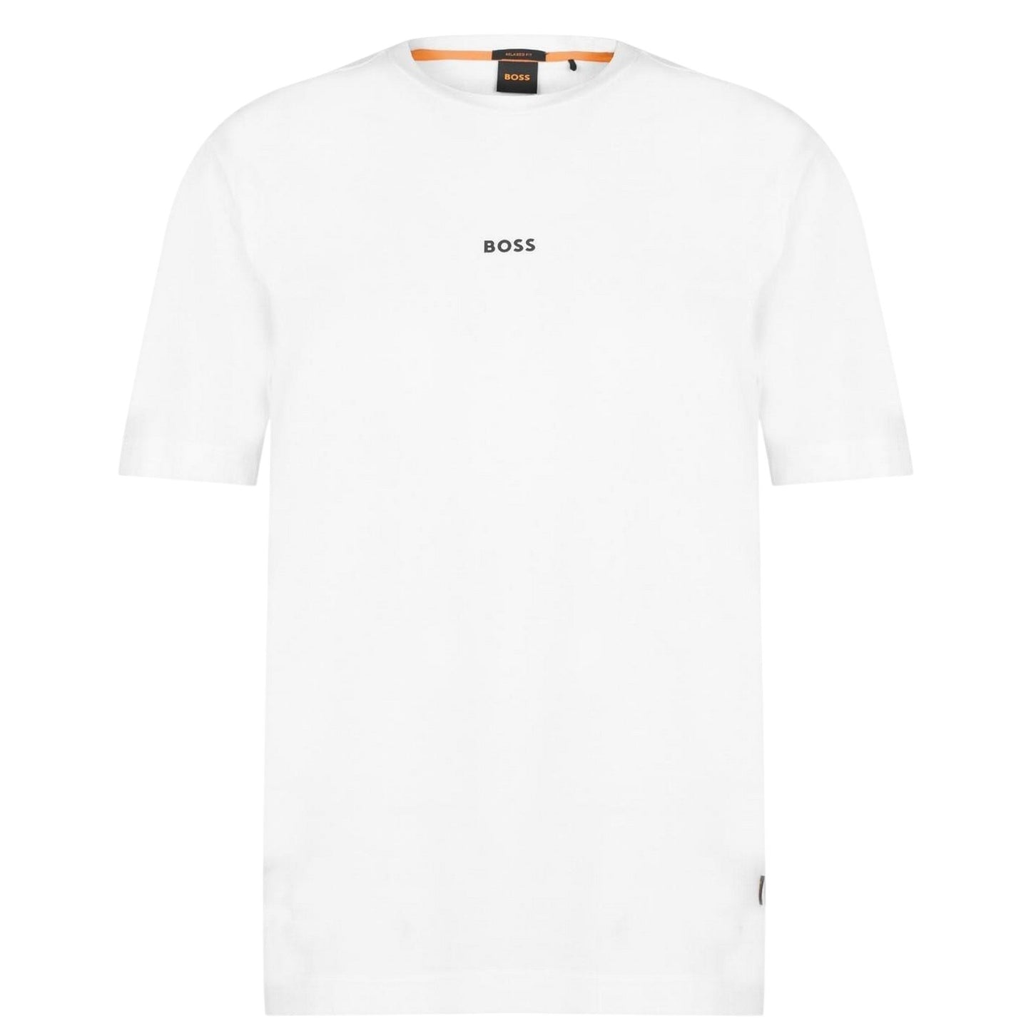 White - Front - Boss Mens Tchup Logo Oversized T-Shirt