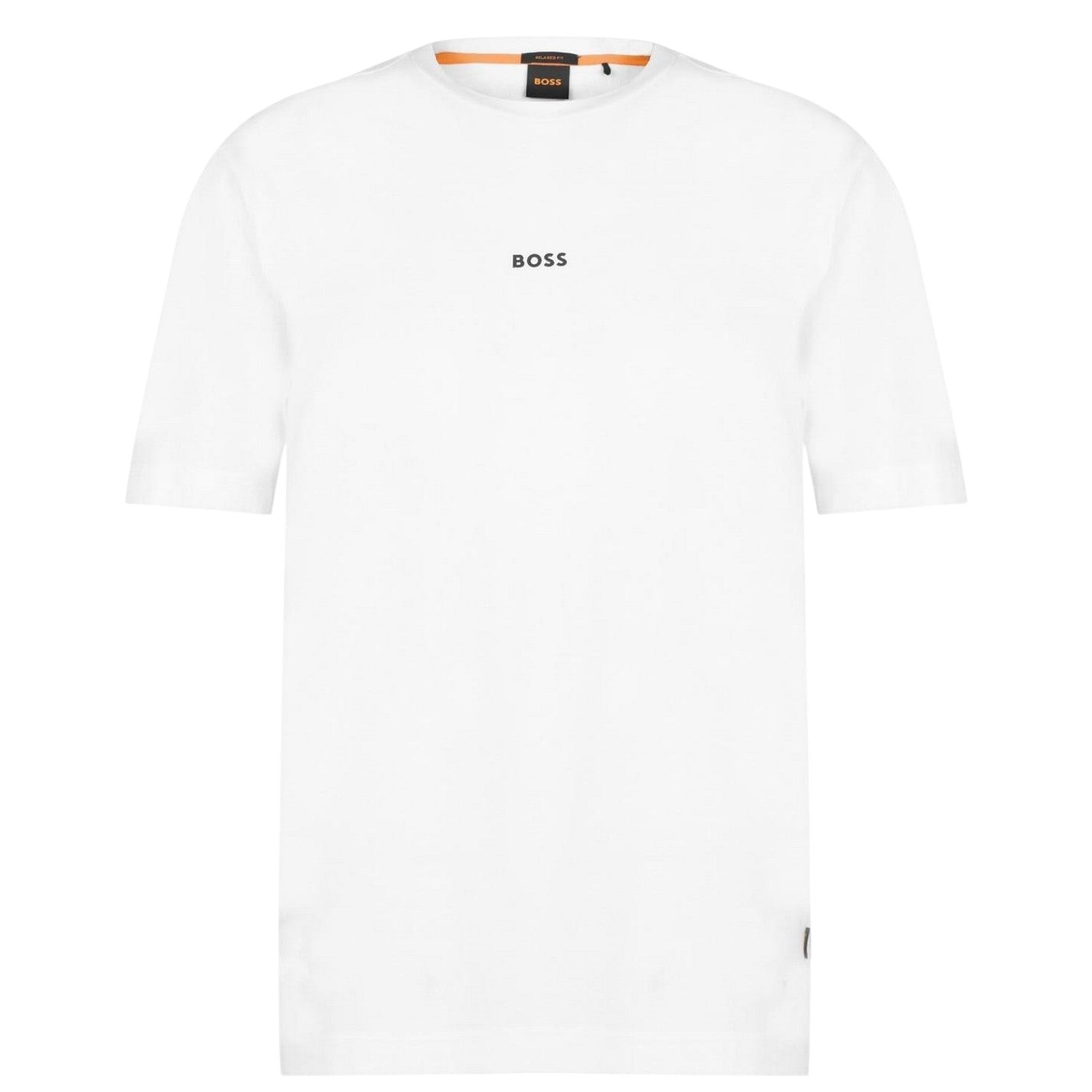 White - Front - Boss Mens Tchup Logo Oversized T-Shirt