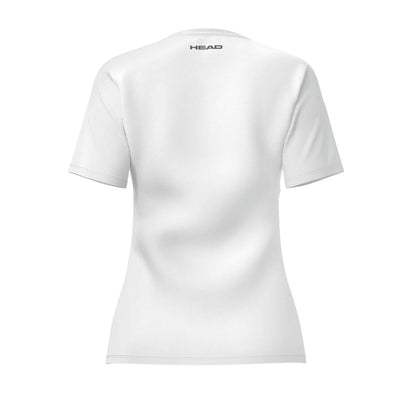 White - Back - Head Womens-Ladies Club 25 Plain T-Shirt