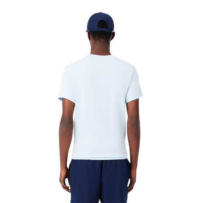 Blue - Back - Lacoste Mens Large Logo Sport T-Shirt