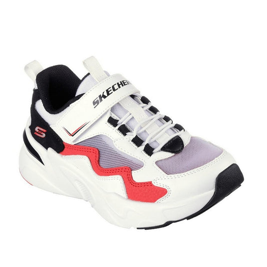 White-Red-Black - Front - Skechers Childrens-Kids Mesh Trainers