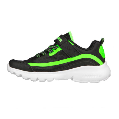 Black-Lime - Back - Skechers Childrens-Kids Razor Trainers