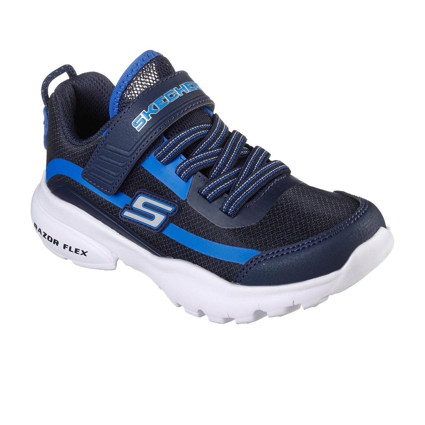 Navy-Blue - Lifestyle - Skechers Childrens-Kids Razor Trainers