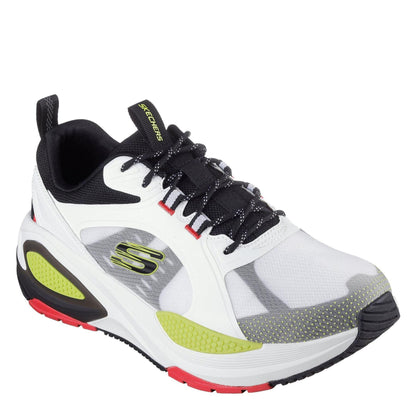 White-Green-Black - Side - Skechers Childrens-Kids Octus Trainers