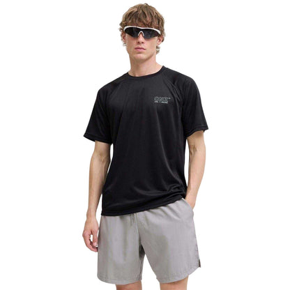 Black - Lifestyle - Jack And Jones Mens Plain Logo Active T-Shirt