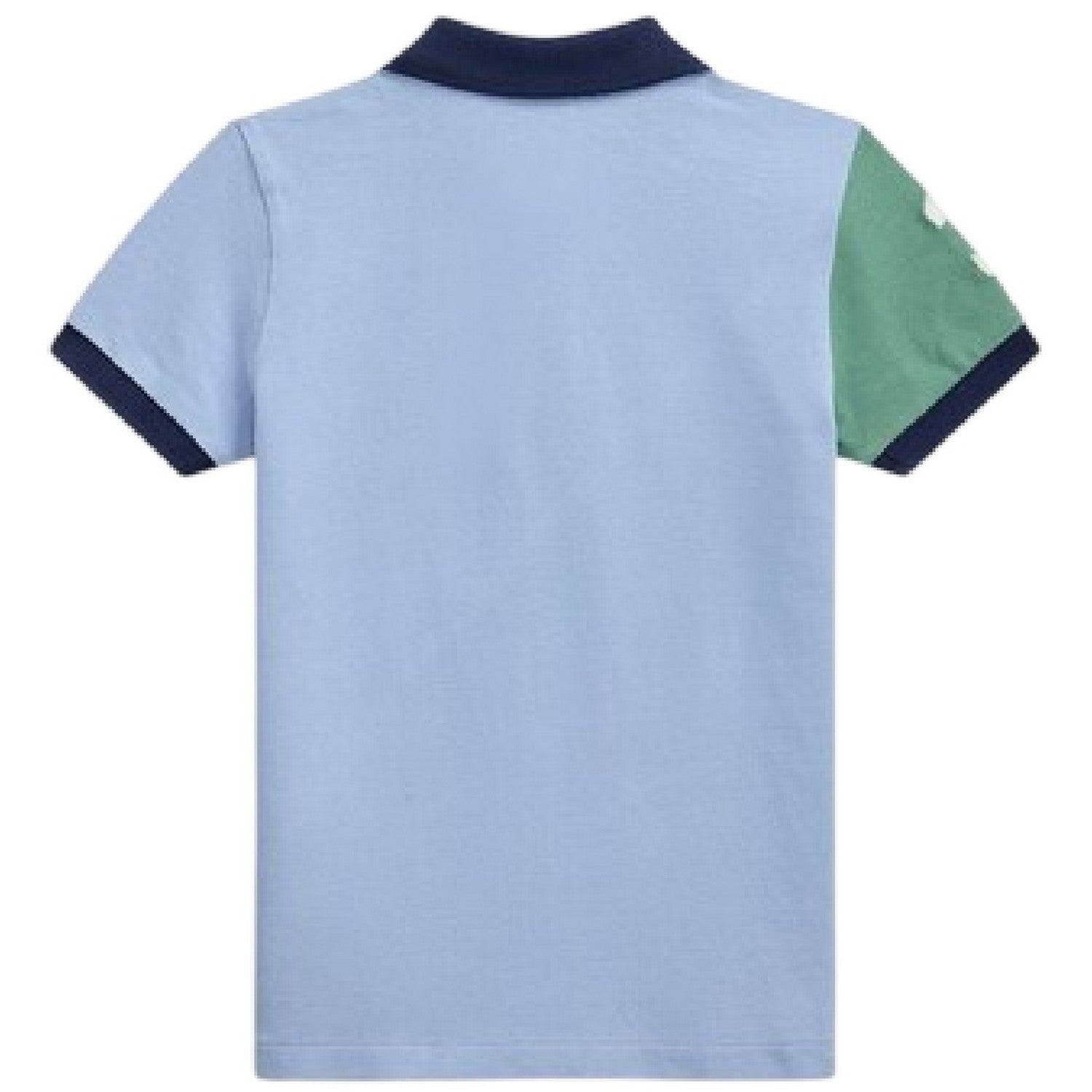 Chambray Blue - Back - Ralph Lauren Boys Colour Block Polo Shirt