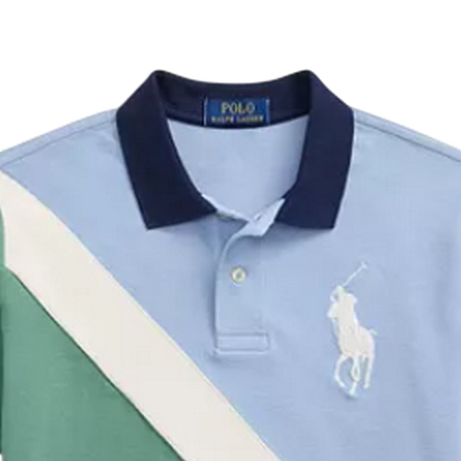 Chambray Blue - Side - Ralph Lauren Boys Colour Block Polo Shirt