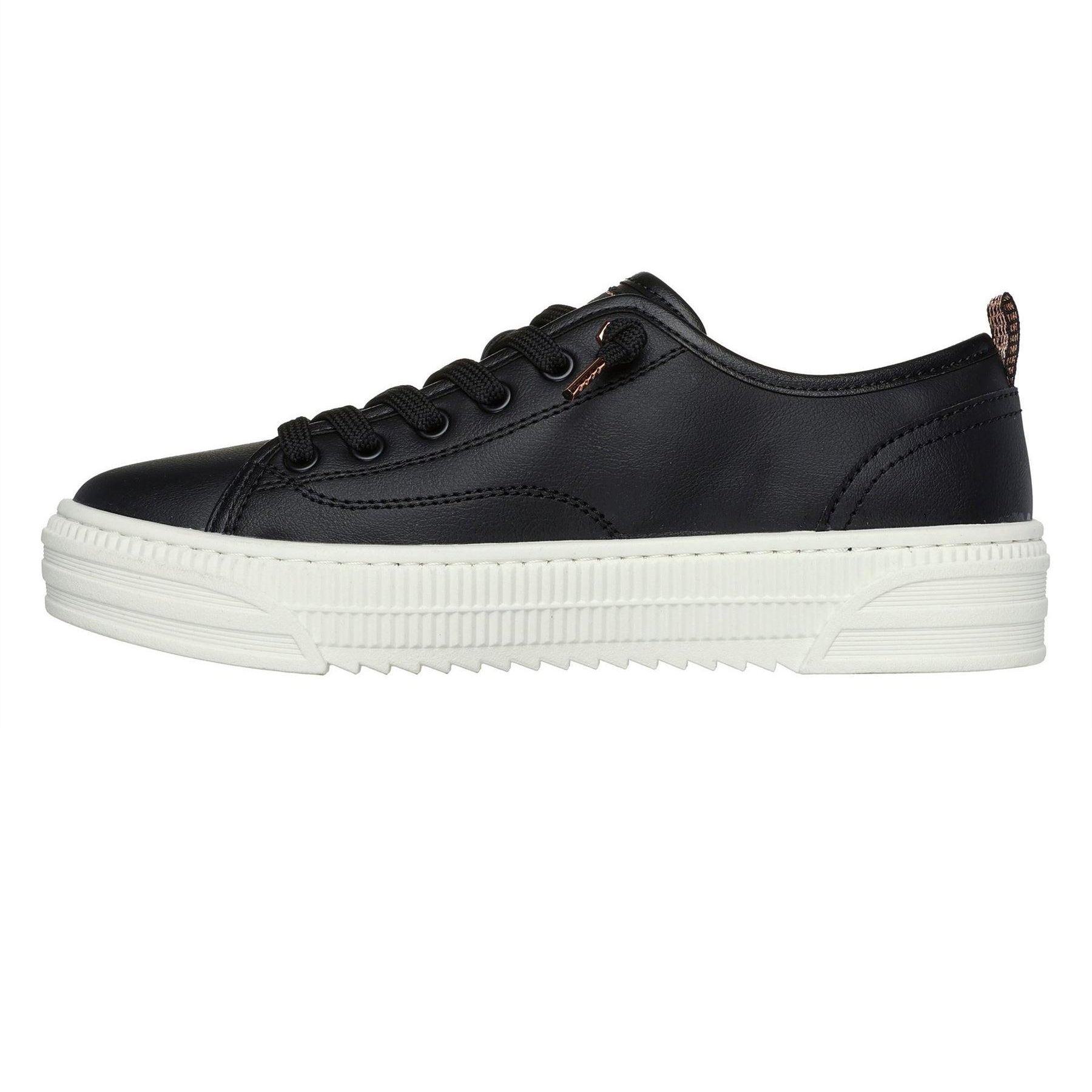Black - Back - Skechers Womens-Ladies Bobs Copa Platform Trainers