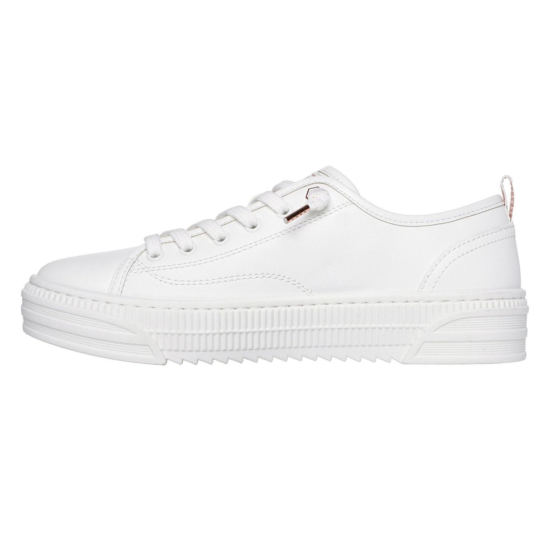 White - Back - Skechers Womens-Ladies Bobs Copa Platform Trainers