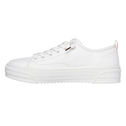 White - Back - Skechers Womens-Ladies Bobs Copa Platform Trainers