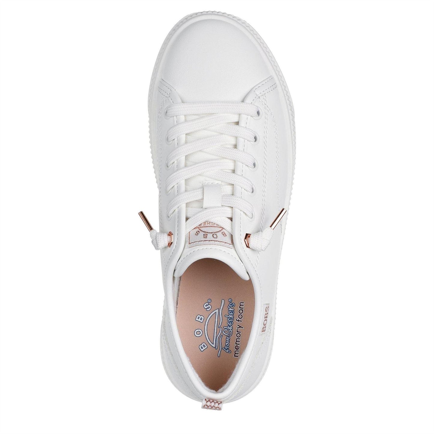 White - Lifestyle - Skechers Womens-Ladies Bobs Copa Platform Trainers