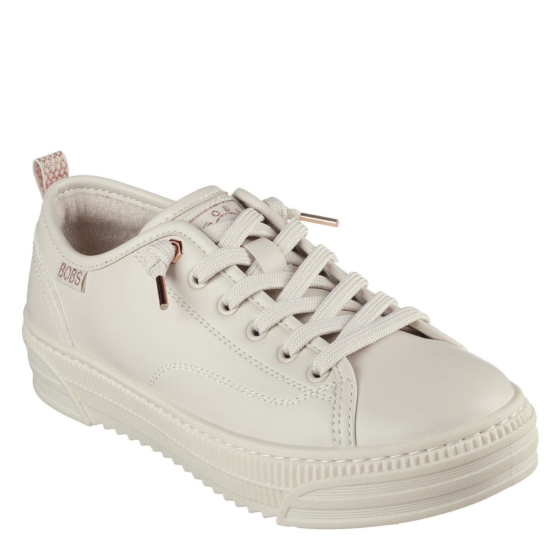 Off White - Side - Skechers Womens-Ladies Bobs Copa Platform Trainers