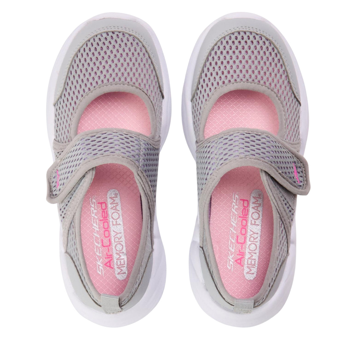 Grey - Side - Skechers Girls Sports Sandals