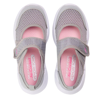 Grey - Side - Skechers Girls Sports Sandals
