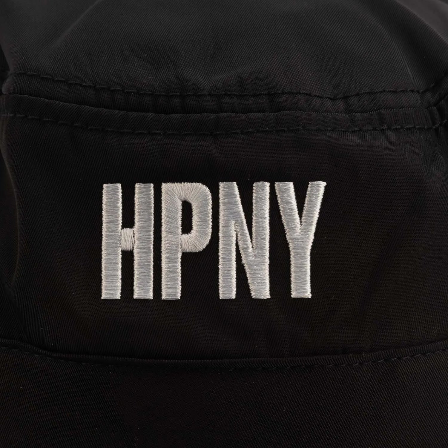 Black-White - Side - Heron Preston HPNY Embroidered Nylon Bucket Hat
