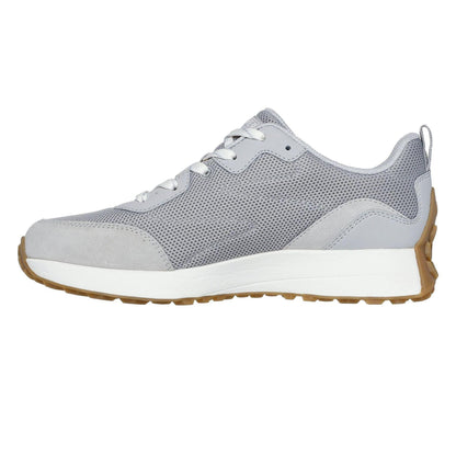 Grey - Back - Skechers Womens-Ladies Gusto Suede Panel Trainers
