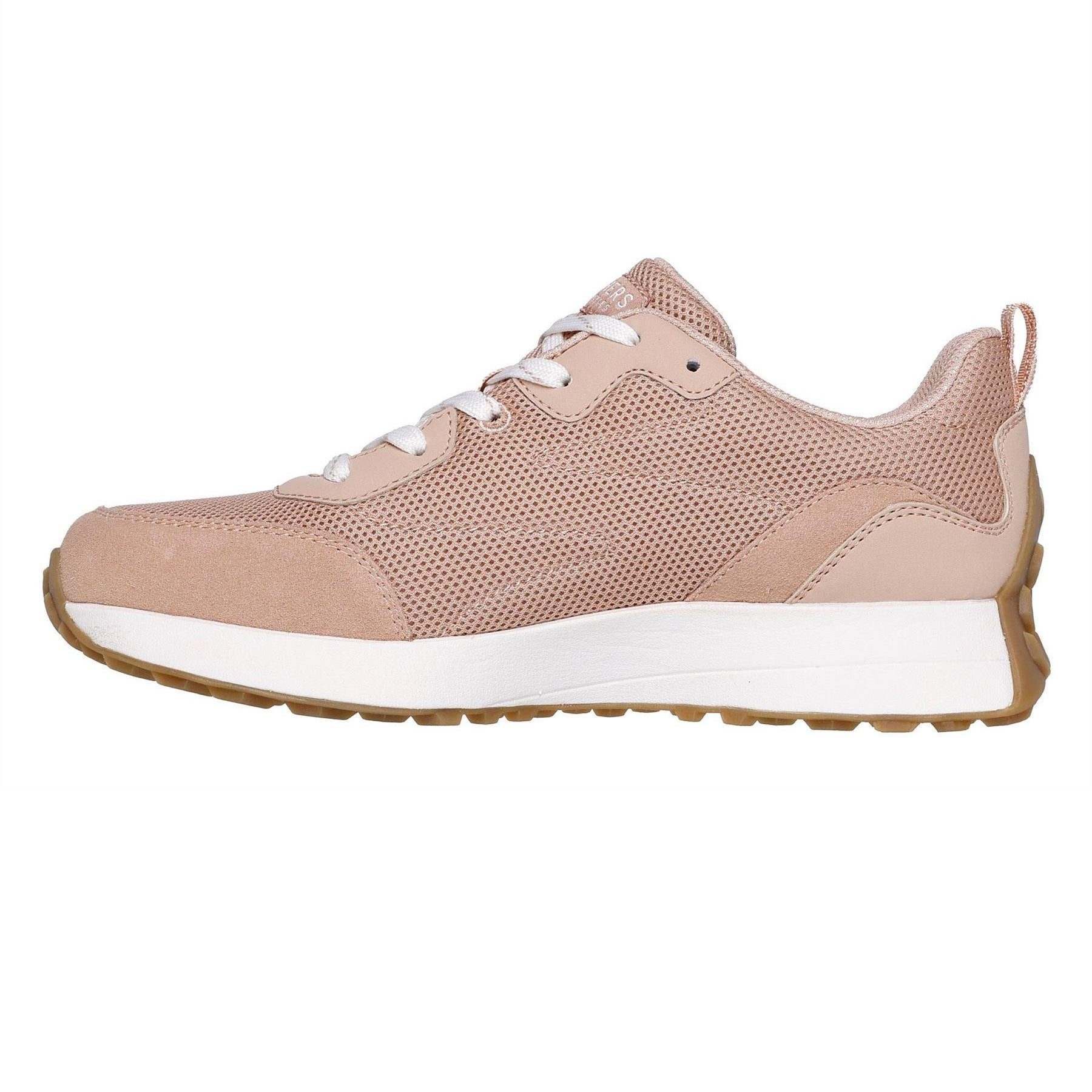 Tan - Back - Skechers Womens-Ladies Gusto Suede Panel Trainers
