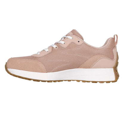 Tan - Back - Skechers Womens-Ladies Gusto Suede Panel Trainers