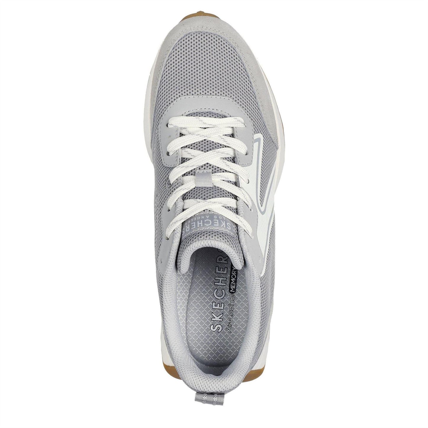 Grey - Lifestyle - Skechers Womens-Ladies Gusto Suede Panel Trainers