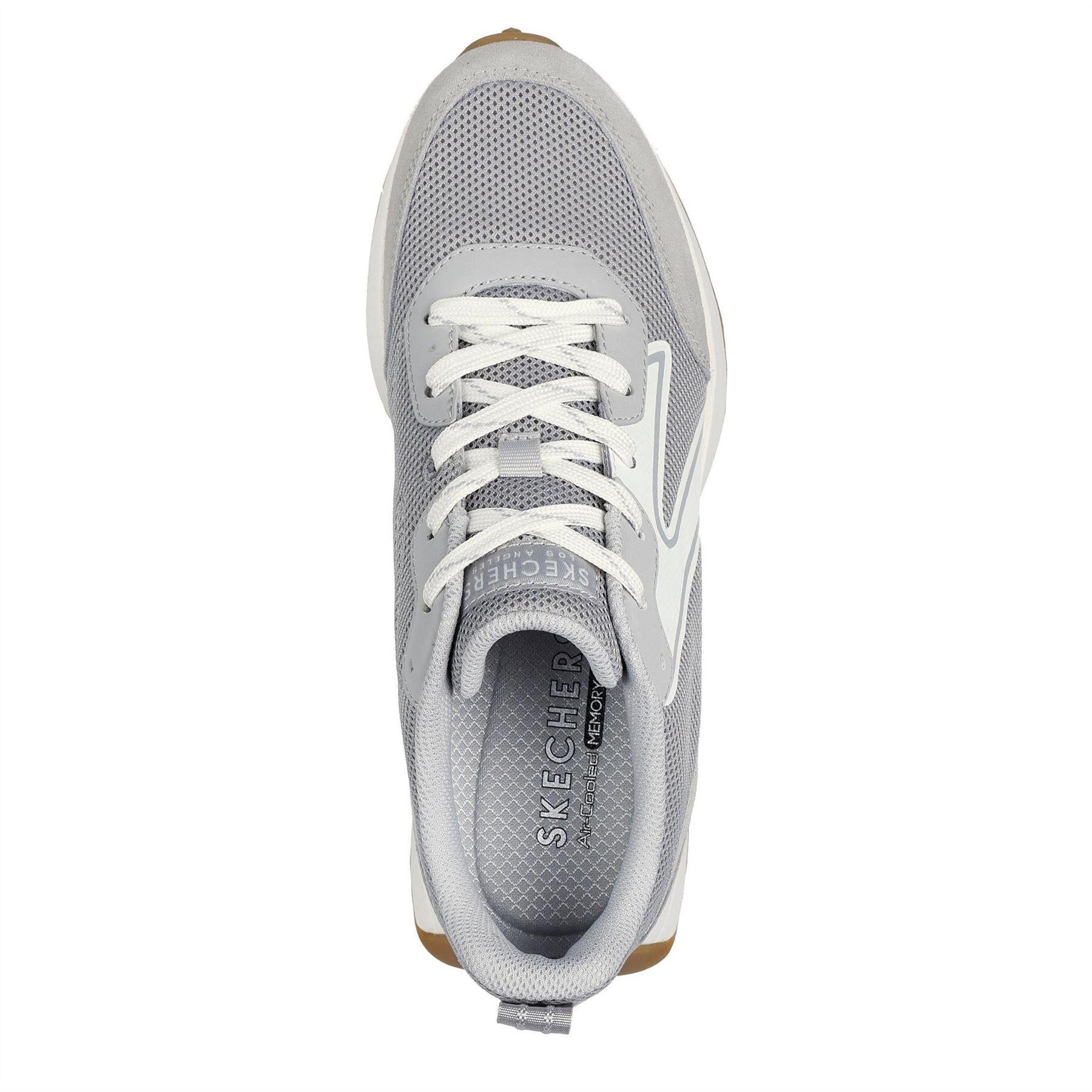 Grey - Lifestyle - Skechers Womens-Ladies Gusto Suede Panel Trainers