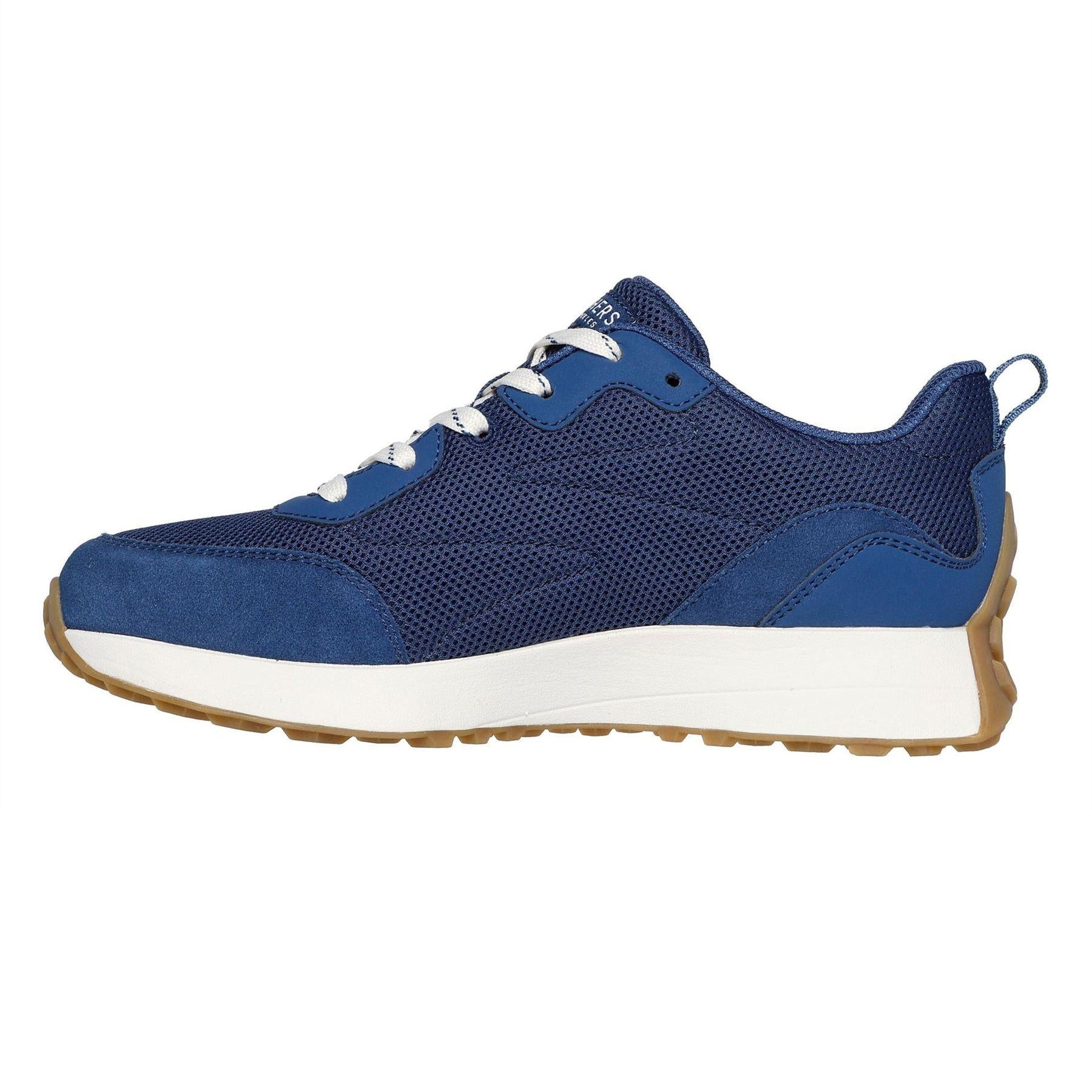 Navy - Back - Skechers Womens-Ladies Gusto Suede Panel Trainers