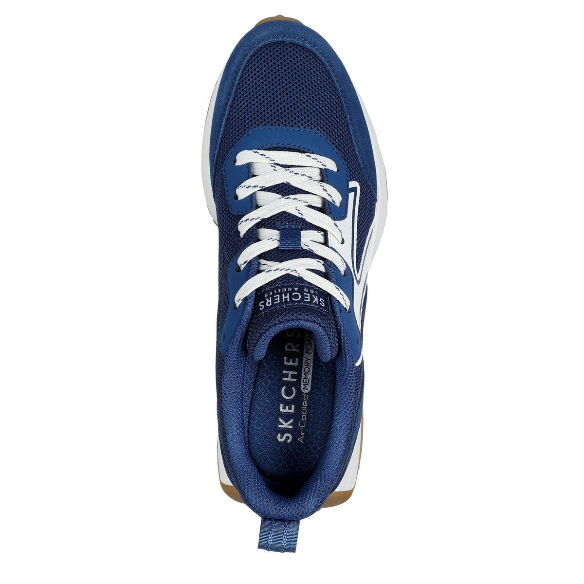Navy - Lifestyle - Skechers Womens-Ladies Gusto Suede Panel Trainers