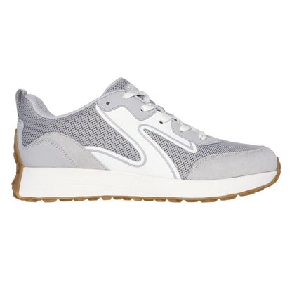 Grey - Front - Skechers Womens-Ladies Gusto Suede Panel Trainers