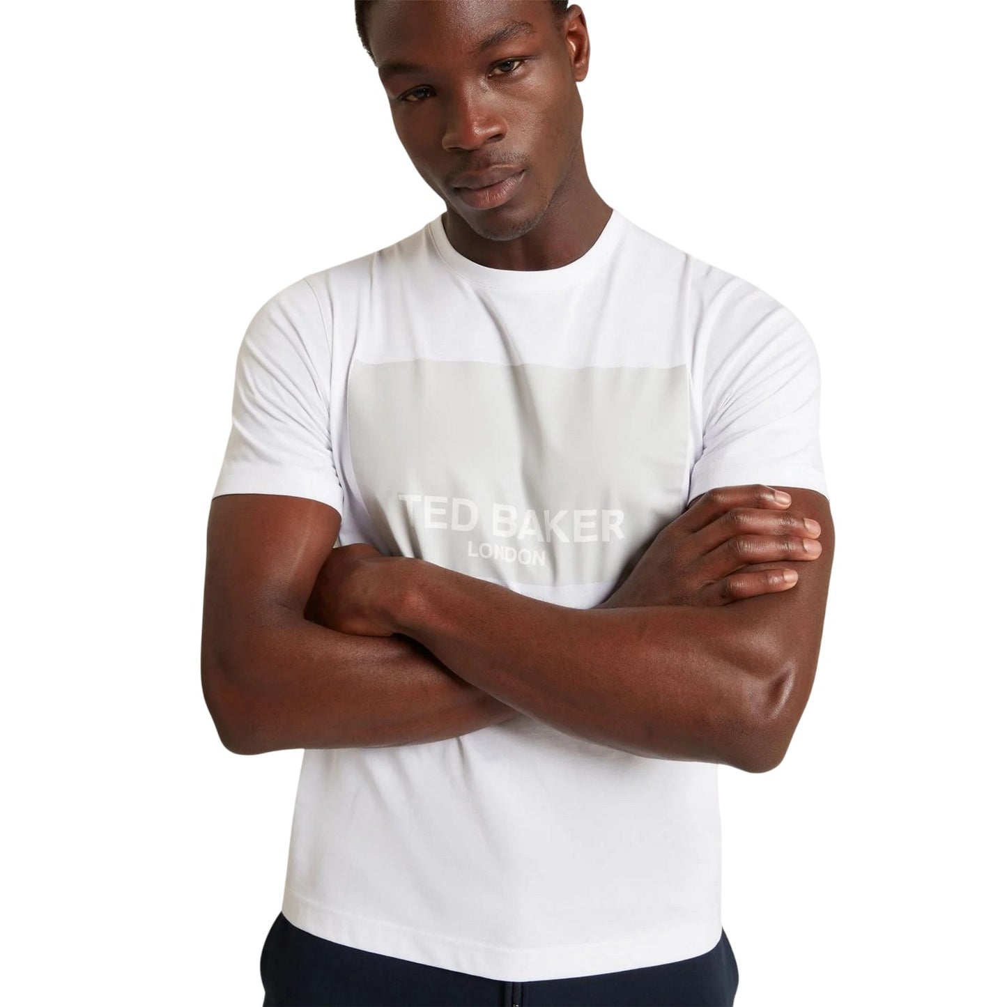 White - Side - Ted Baker Mens Box Logo Regular T-Shirt