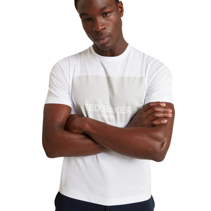 White - Side - Ted Baker Mens Box Logo Regular T-Shirt