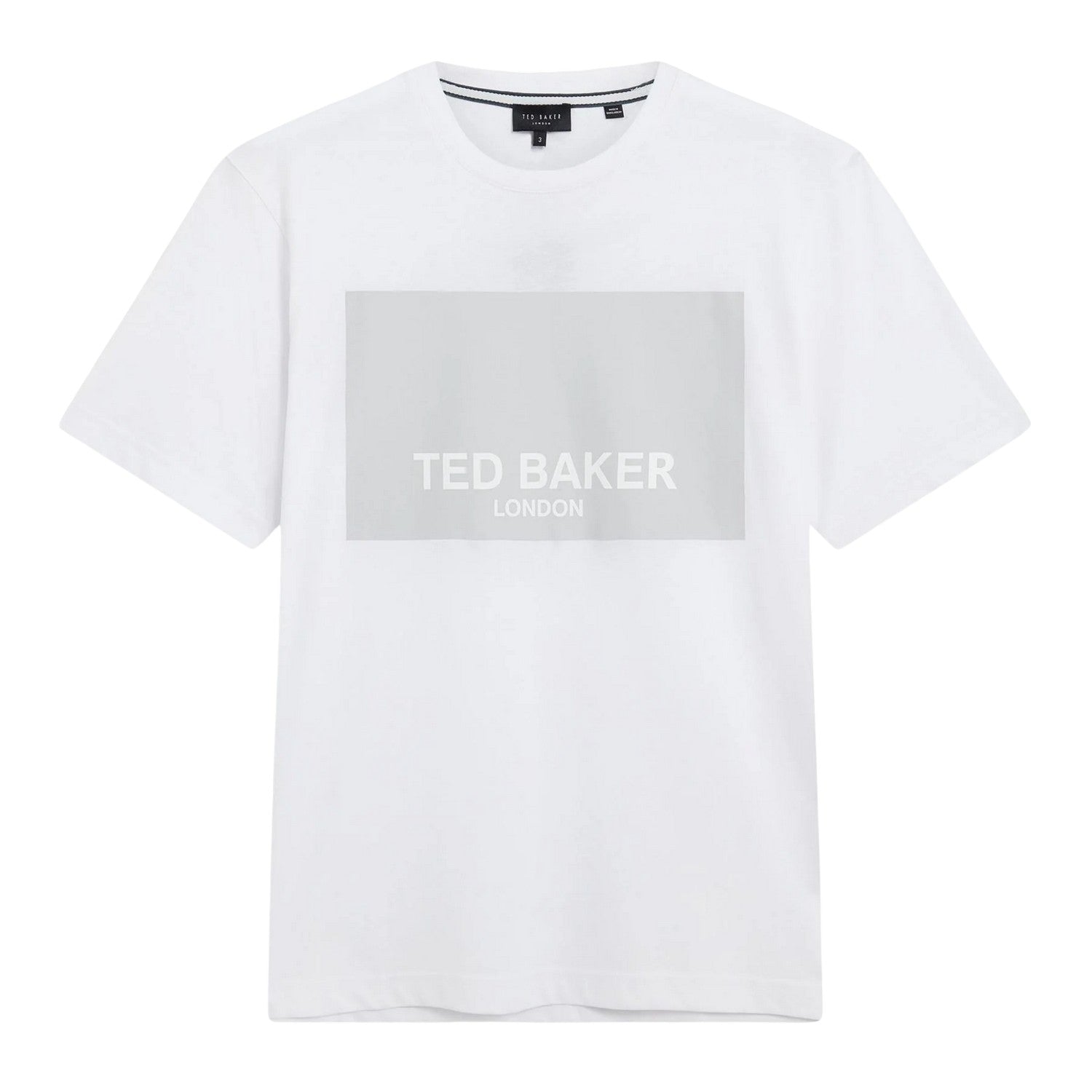 White - Front - Ted Baker Mens Box Logo Regular T-Shirt