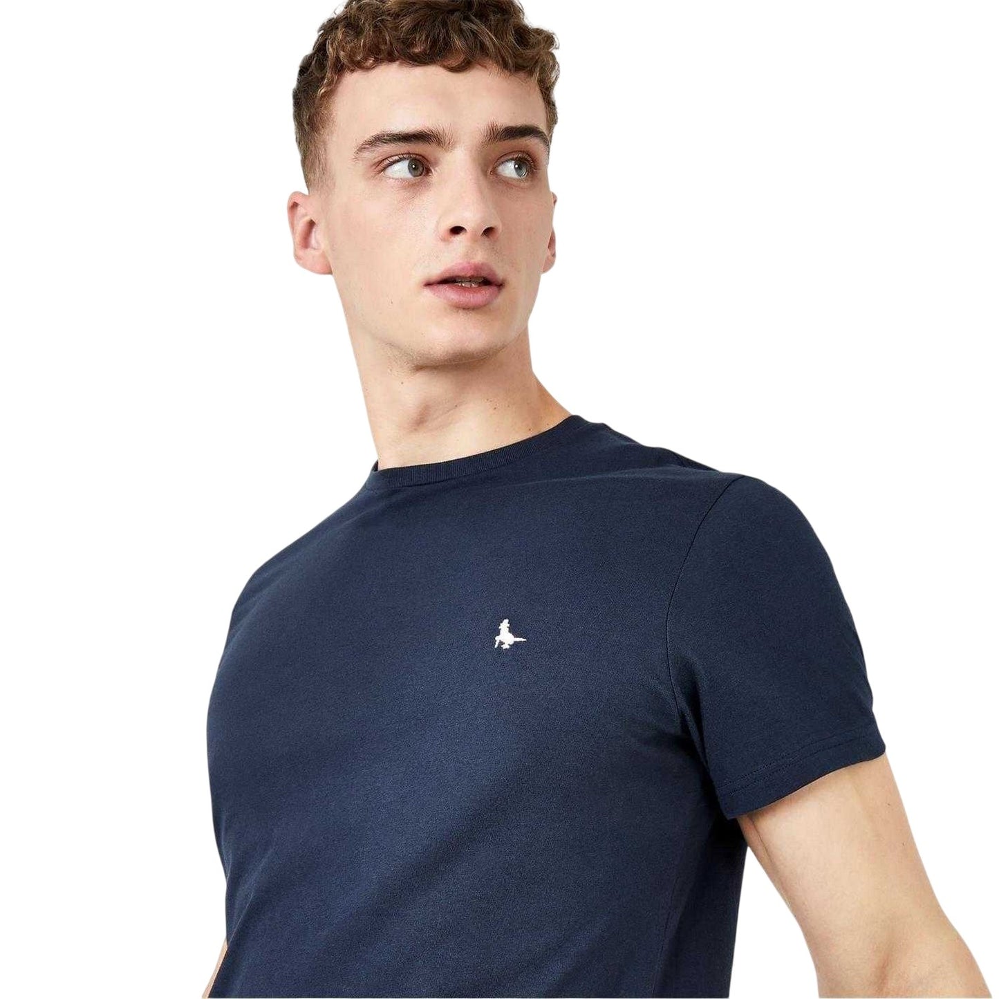 Navy - Side - Jack Wills Mens Sandleford Logo T-Shirt