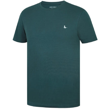 Pine - Front - Jack Wills Mens Sandleford Logo T-Shirt