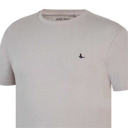 Stone - Side - Jack Wills Mens Sandleford Logo T-Shirt