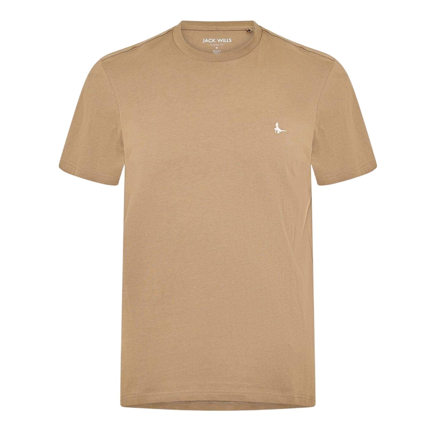 Fawn - Front - Jack Wills Mens Sandleford Logo T-Shirt