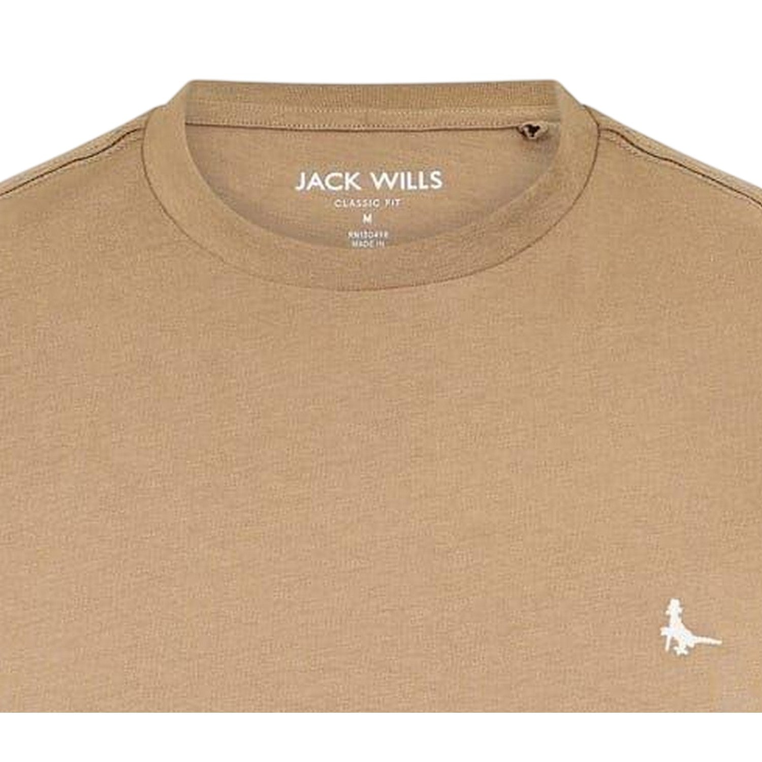 Fawn - Side - Jack Wills Mens Sandleford Logo T-Shirt