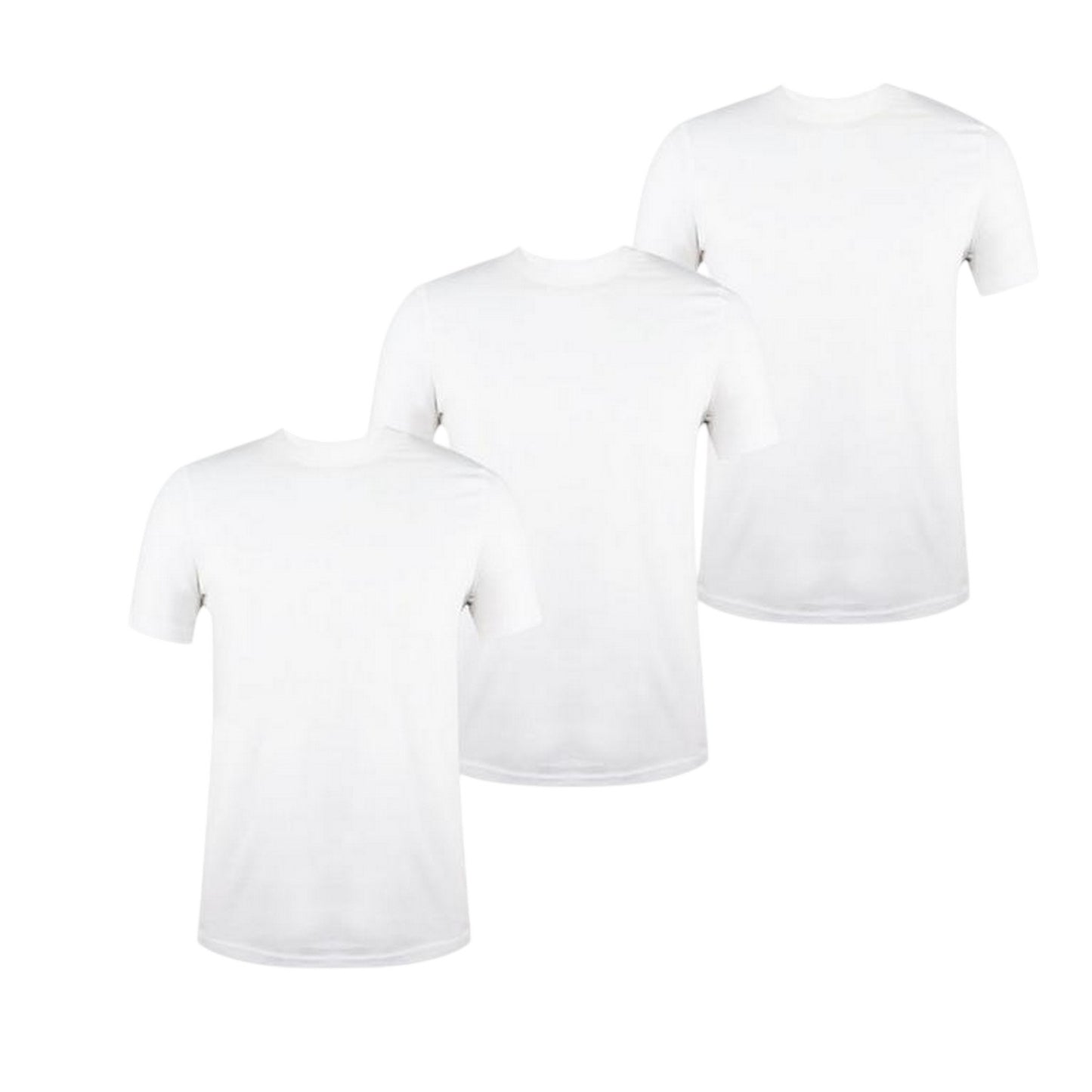 White - Front - Donnay Mens Plain Crew Neck T-Shirt (Pack of 3)