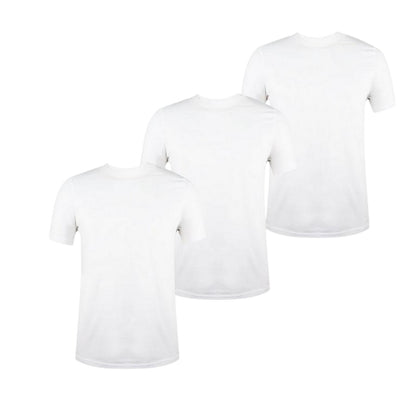 White - Front - Donnay Mens Plain Crew Neck T-Shirt (Pack of 3)