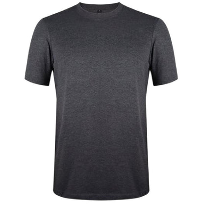 Burgundy-Storm Blue-Charcoal - Lifestyle - Donnay Mens Plain Crew Neck T-Shirt (Pack of 3)