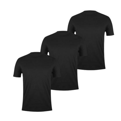Black - Front - Donnay Mens Plain Crew Neck T-Shirt (Pack of 3)