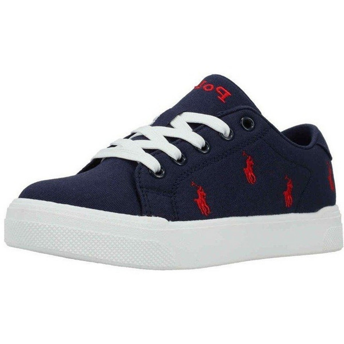 Navy-Red - Back - Ralph Lauren Childrens-Kids Sutton Trainers