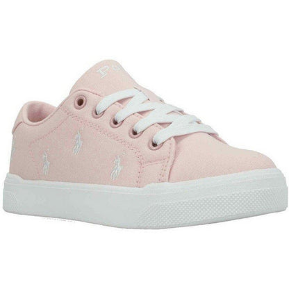 Pink-White - Front - Ralph Lauren Childrens-Kids Sutton Trainers
