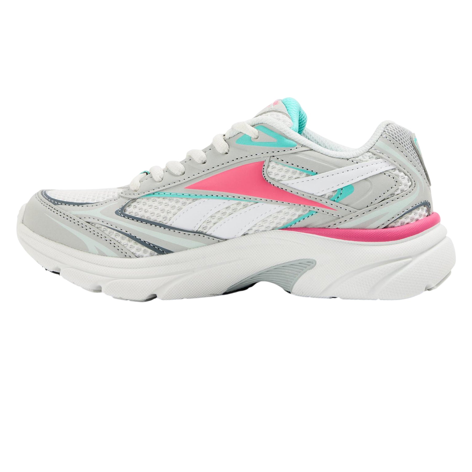 Grey-Pink-Aqua - Back - Reebok Childrens-Kids Colour Block Chunky Sole Trainers