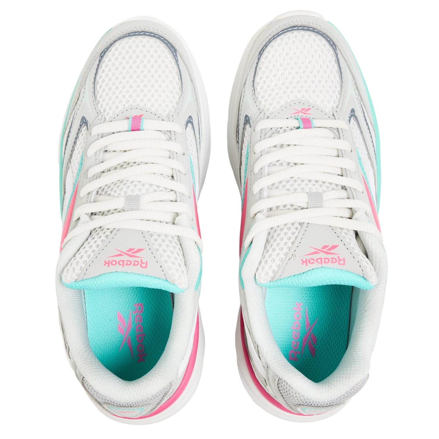 Grey-Pink-Aqua - Lifestyle - Reebok Childrens-Kids Colour Block Chunky Sole Trainers
